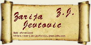 Zarija Jevtović vizit kartica